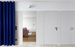 Thiết kế nội thất Căn Hộ Chung Cư với ” Rèm Cửa ” màu xanh