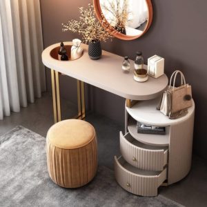 Bàn Trang Điểm Gỗ Cao Cấp Màu Hồng