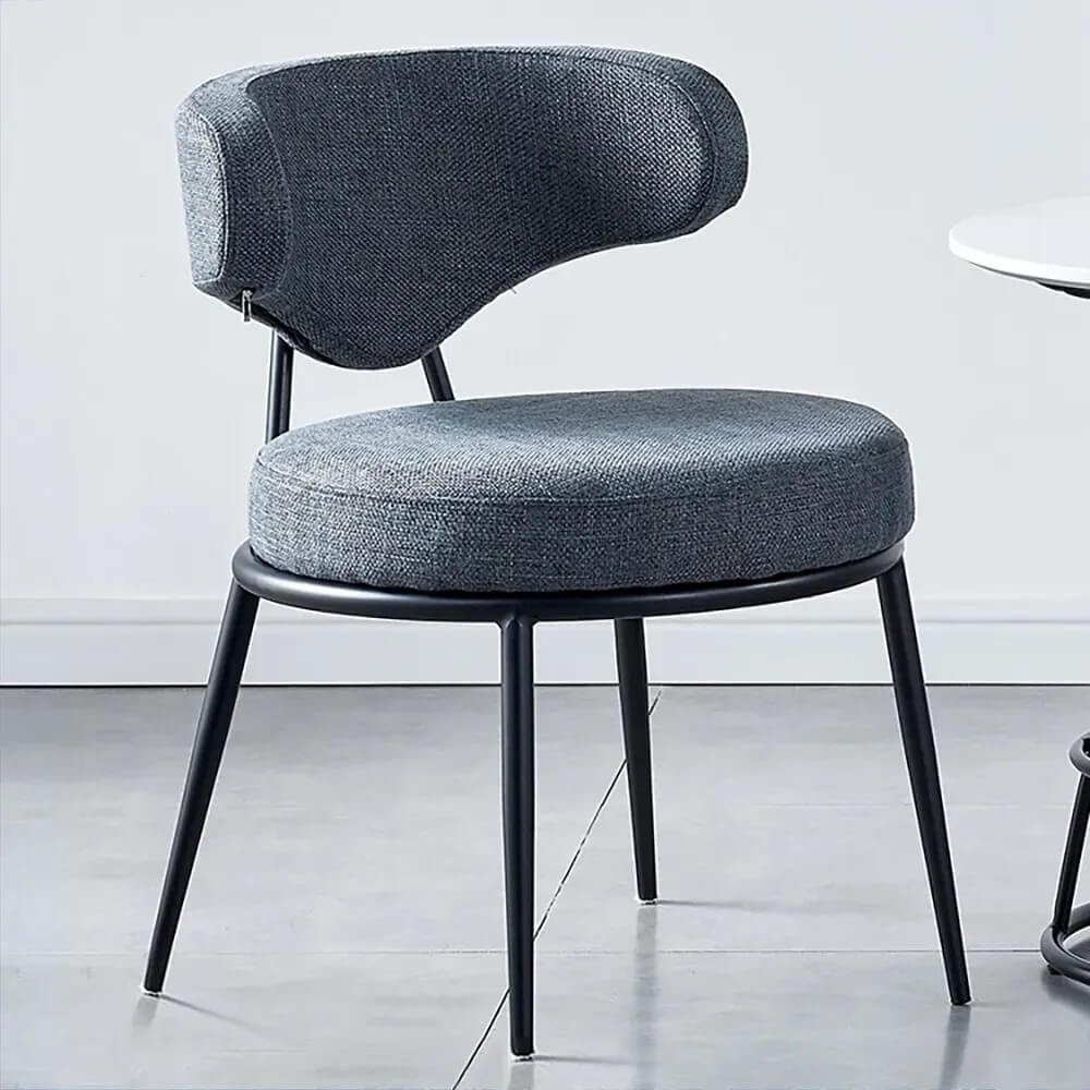 Ghế bàn ăn | JONSTRUP | bọc vải polyester xám | chân kim loại sơn đen |  R43xS53xC84cm | JYSK
