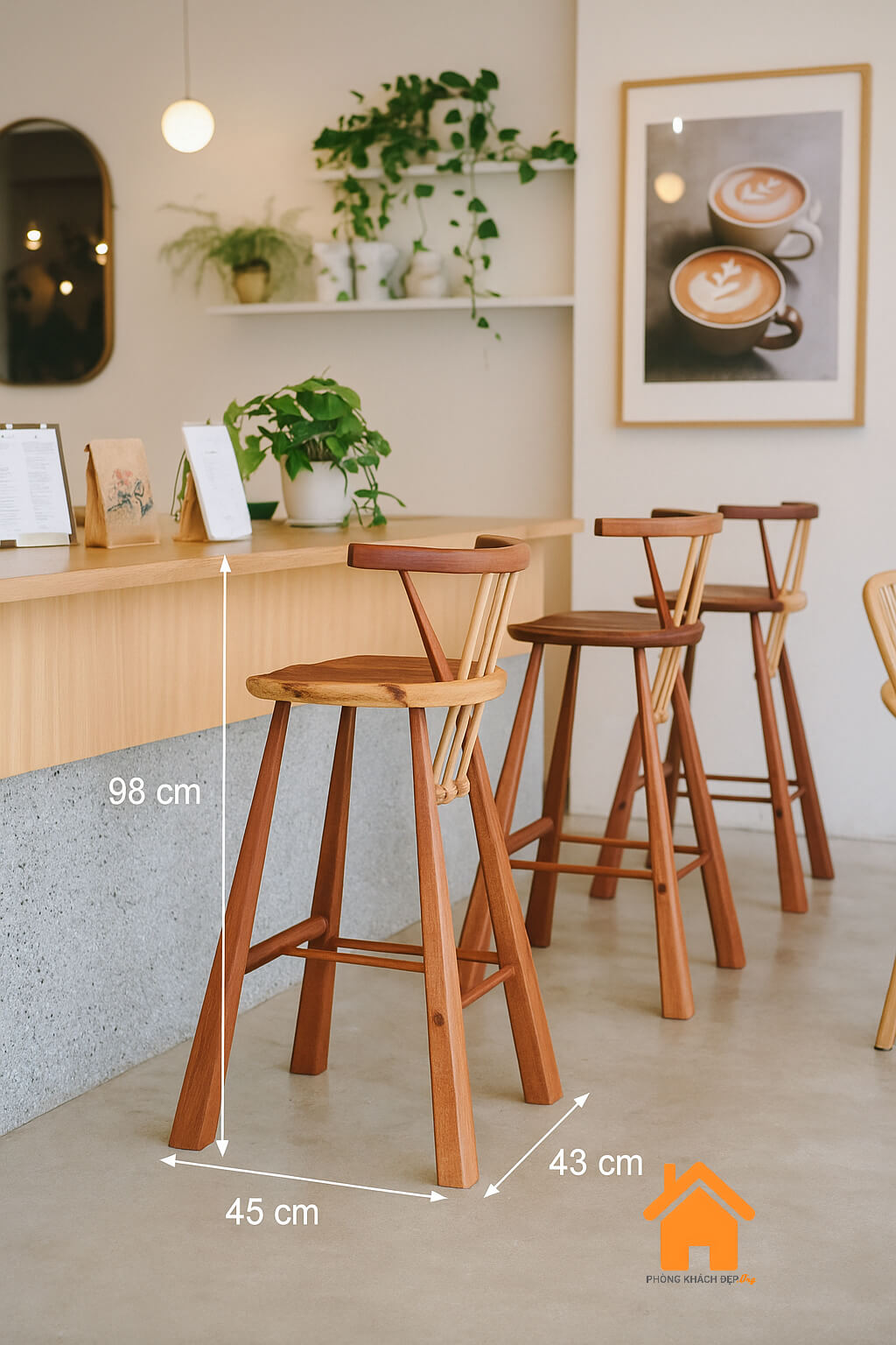 Ghế Bar Gỗ Caffe 11