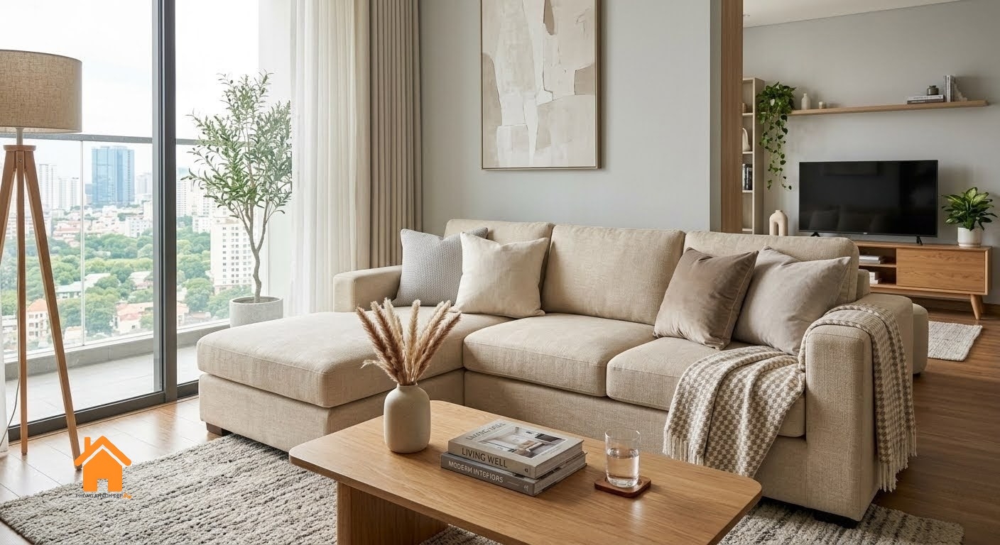 Sofa căn hộ Hiện Đại màu trung tính