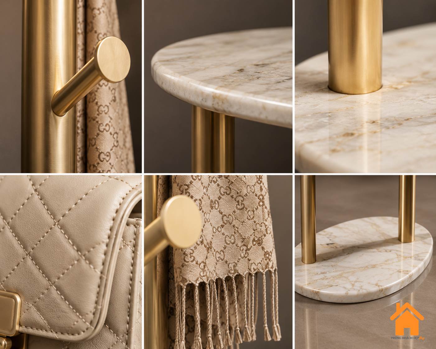 Cây Treo Đồ Kiêm Bàn Phụ Đá Tự Nhiên Luxury 3