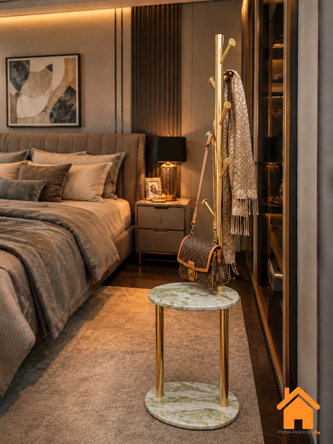Cây Treo Đồ Kiêm Bàn Phụ Đá Tự Nhiên Luxury 4