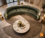 Ghế Sofa Cong Tay Vịn Ốp Đá Cẩm Thạch 1