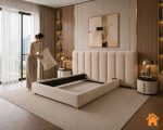 Giường Bọc Nệm Đầu Dài Hiện Đại PKD 01 11