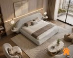 Giường Bọc Nệm Đầu Dài Hiện Đại PKD 02 12