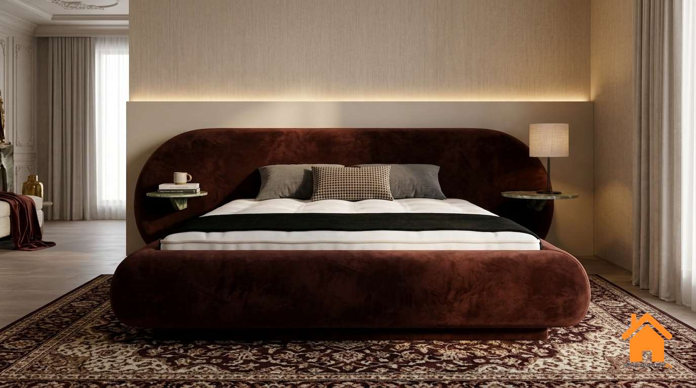 Giường Bọc Nệm Đầu Dài Hiện Đại PKD 02 2