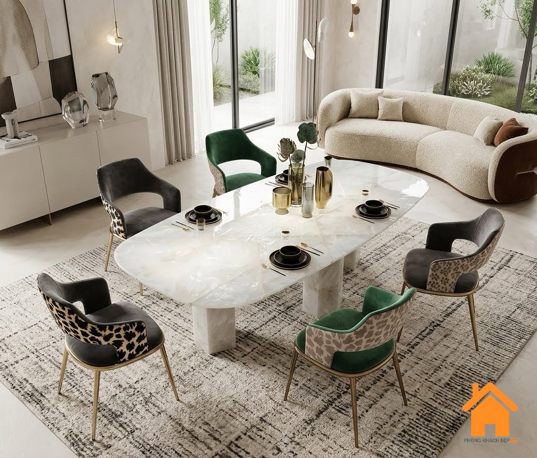 Bàn ăn Đá Tinh Thể Thạch Anh - Quartz Crystal Dining Table 10