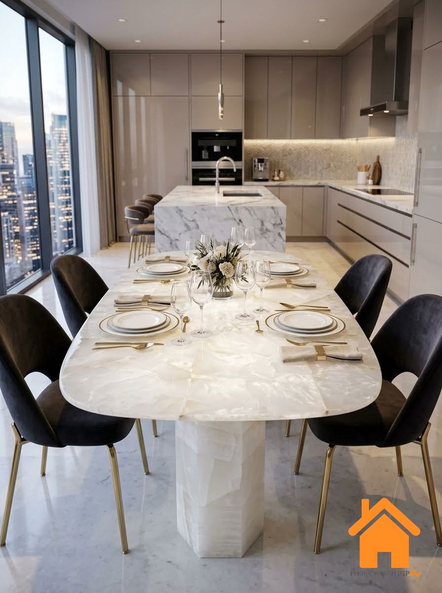 Bàn ăn Đá Tinh Thể Thạch Anh - Quartz Crystal Dining Table 11