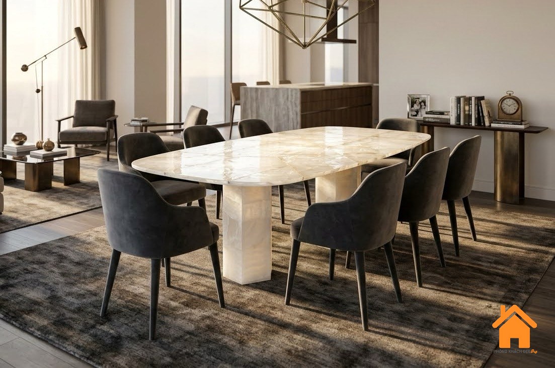 Bàn ăn Đá Tinh Thể Thạch Anh - Quartz Crystal Dining Table 4
