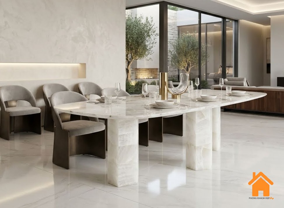 Bàn ăn Đá Tinh Thể Thạch Anh - Quartz Crystal Dining Table 8