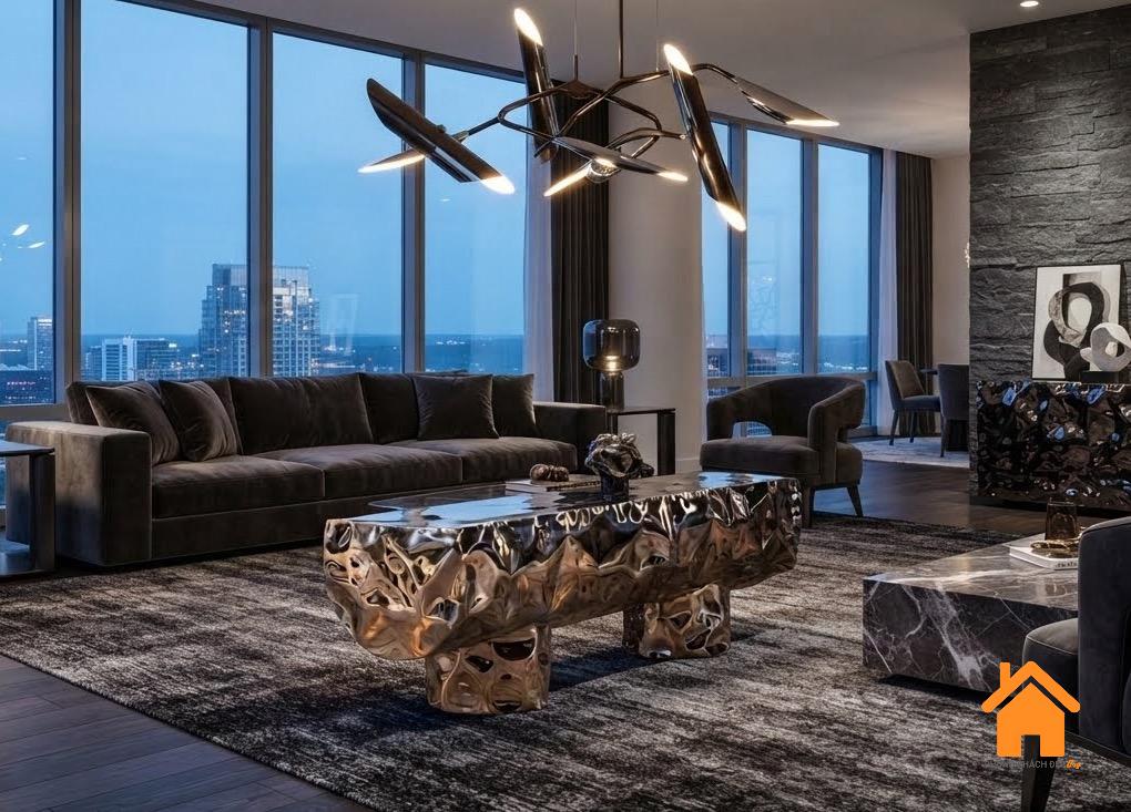 Băng Ghế Dài Đa Năng - Kệ Tivi - Bàn Sofa Hiệu Ứng Kim Loại 7